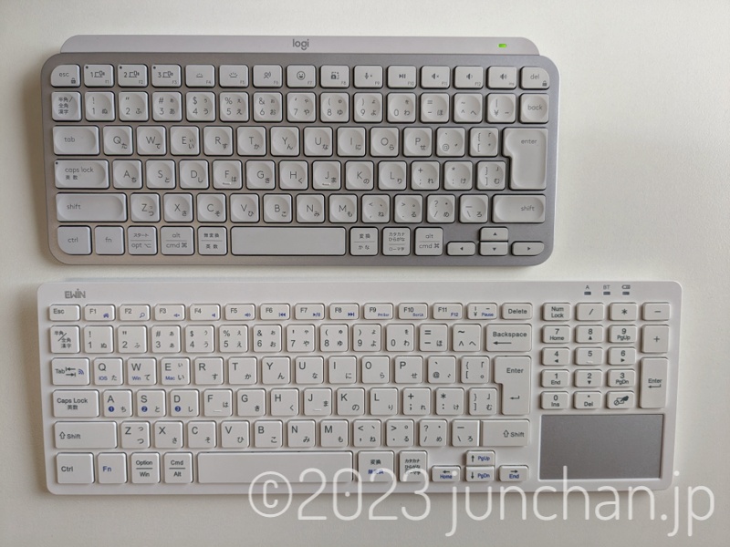 EWIN Bluetooth KeyboardとLogicool KX700 MX Keys Mini