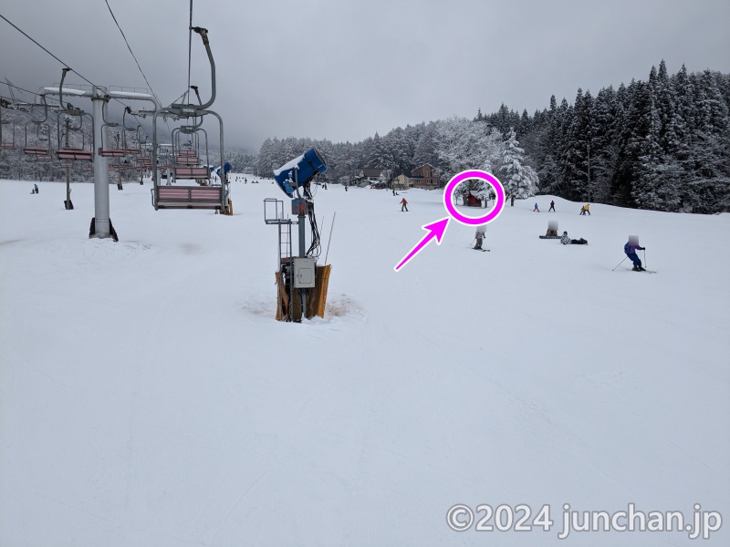 小丸山スキー場 第1ゲレンデにはスキー神社がある