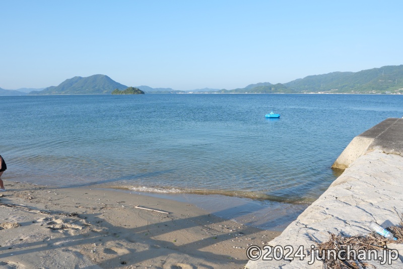 大三島 海に泳ぎに来たら、浮きが流された！