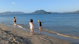 大三島 子どもたちは海で遊べて満足そうだった