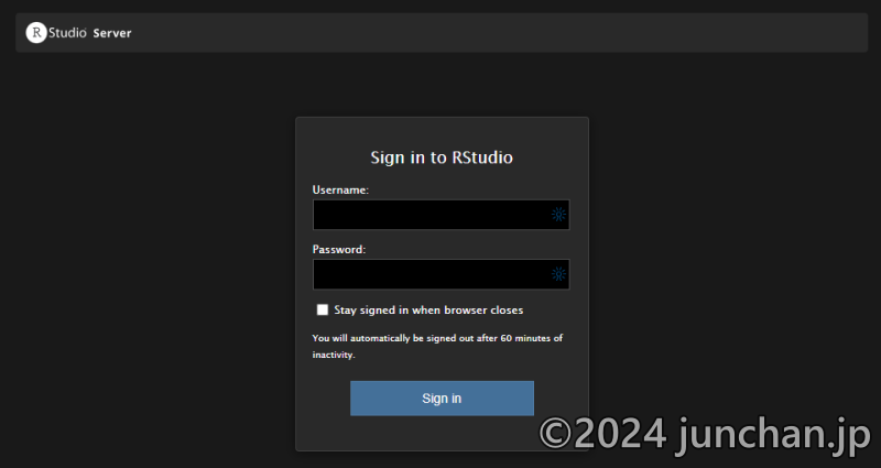 R Studio Server ログイン