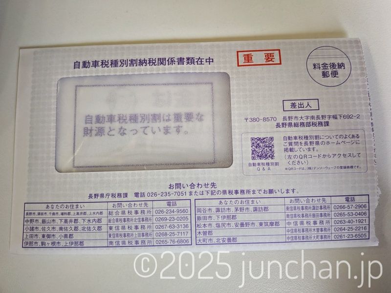 自動車税の納付