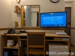 東横INN後楽園文京区役所前 シングルルーム デスク