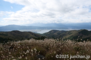霧ヶ峰 薙鎌神社 諏訪湖ビュー