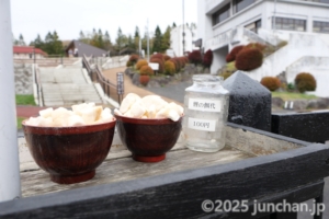 白樺湖 ボート乗り場 鯉の餌