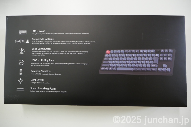 Keychron V3 Max 外箱 裏面