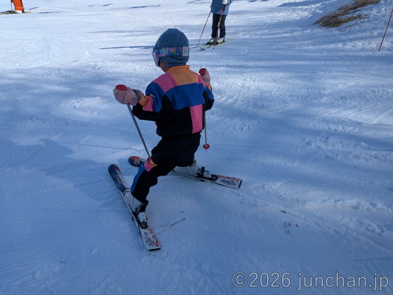 湯の丸スキー場 次女と一緒に滑る