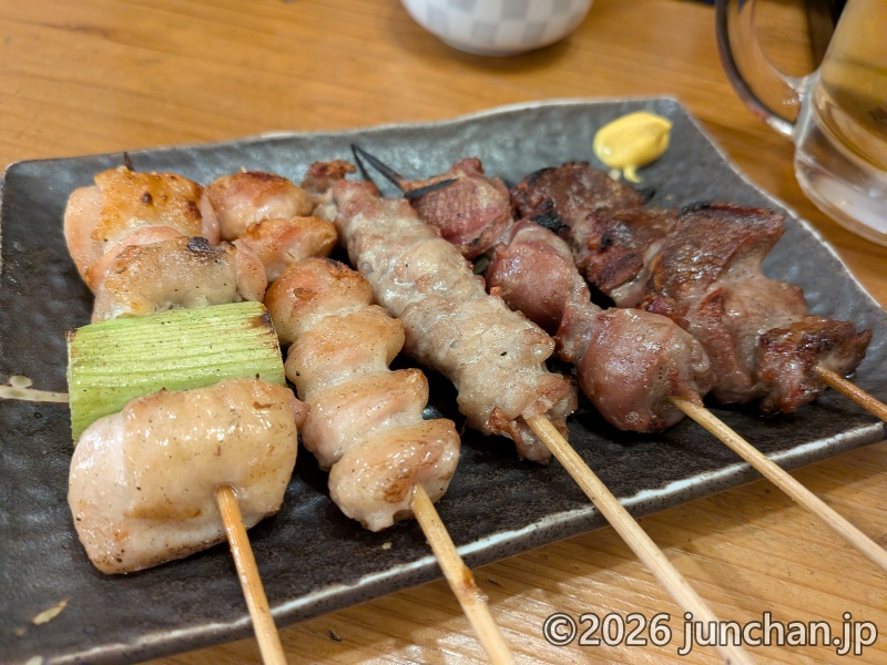 大衆酒場 江戸村 串焼きおまかせ5本盛り