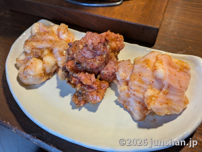 銀座ホルモンヌ 佐久市 牛ホルモン3種盛り