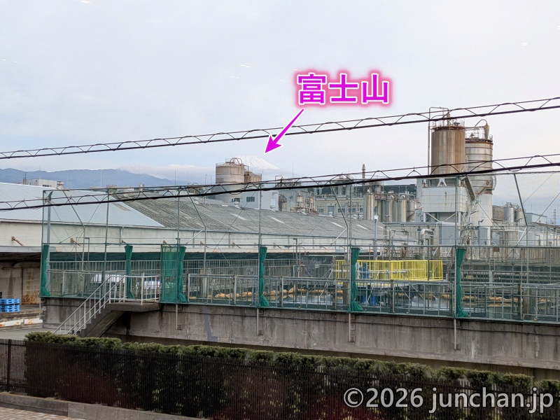 東横INN富士山三島駅 朝食会場から富士山が見えた