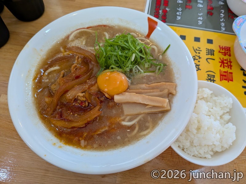 文蔵BLACK 佐久 真・辛肉玉そば おい飯付き
